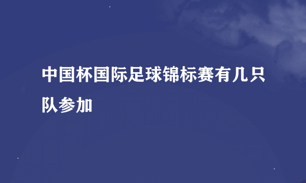 中国杯国际足球锦标赛有几只队参加