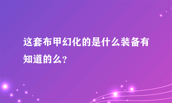 这套布甲幻化的是什么装备有知道的么？