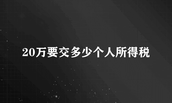 20万要交多少个人所得税