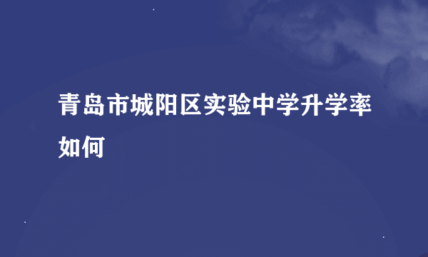 青岛市城阳区实验中学升学率如何