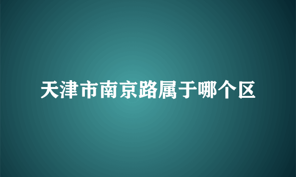 天津市南京路属于哪个区