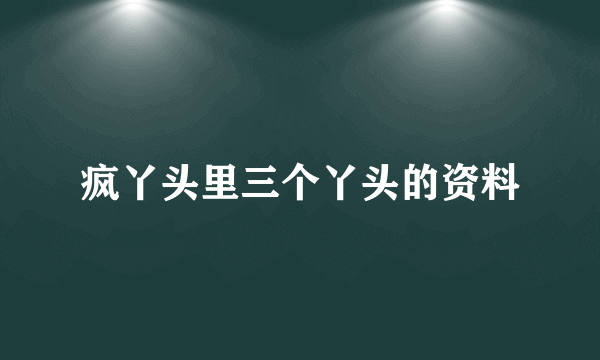 疯丫头里三个丫头的资料