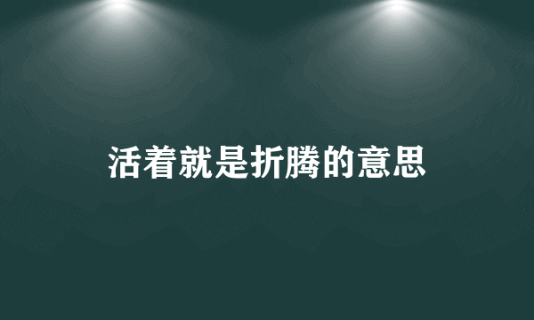 活着就是折腾的意思