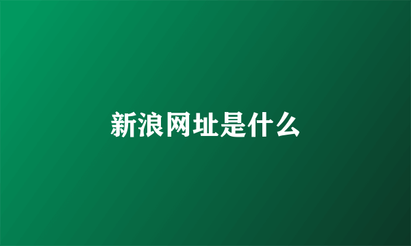 新浪网址是什么