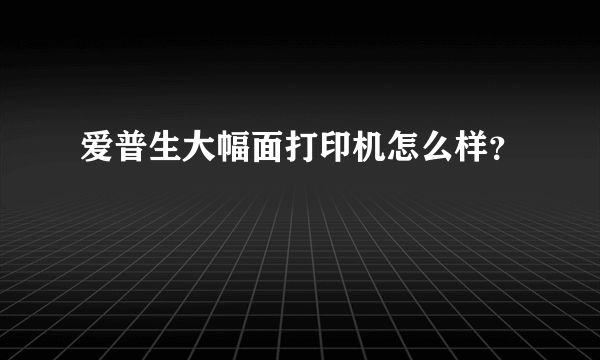 爱普生大幅面打印机怎么样？