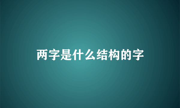 两字是什么结构的字