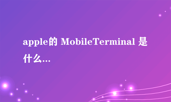 apple的 MobileTerminal 是什么 有什么用 ？？