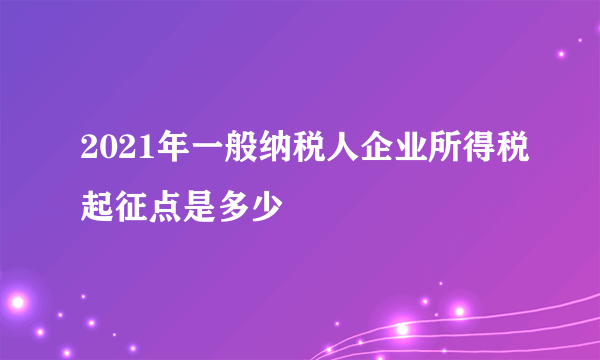 2021年一般纳税人企业所得税起征点是多少