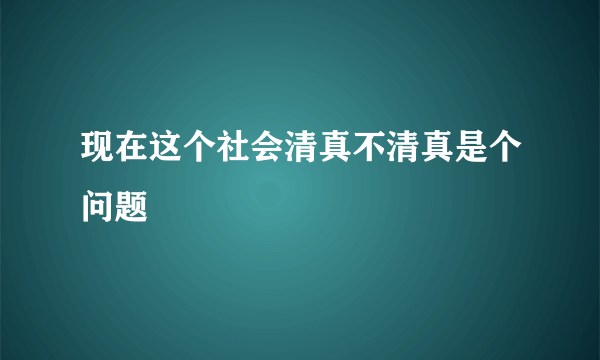 现在这个社会清真不清真是个问题