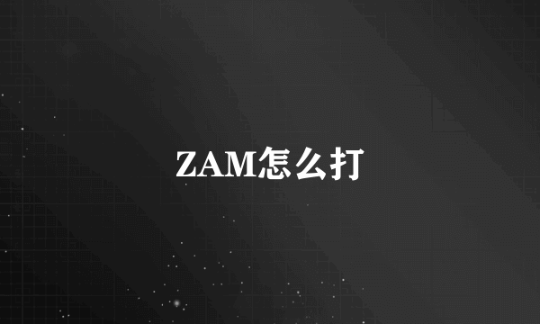 ZAM怎么打