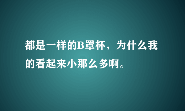 都是一样的B罩杯，为什么我的看起来小那么多啊。