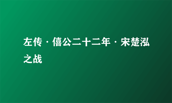 左传·僖公二十二年·宋楚泓之战