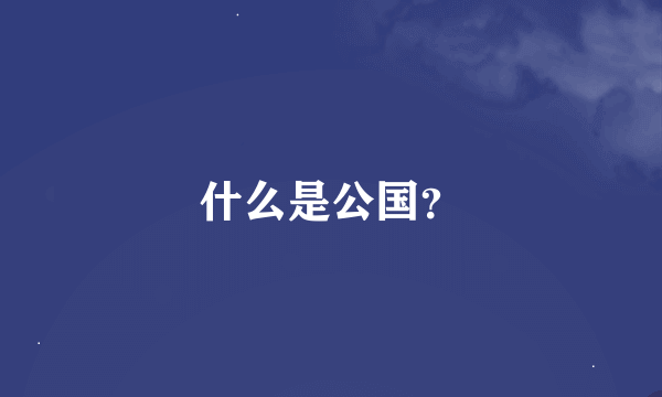 什么是公国？