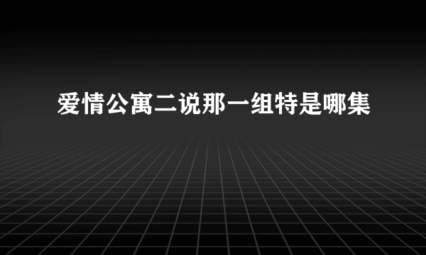 爱情公寓二说那一组特是哪集