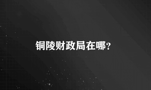 铜陵财政局在哪？