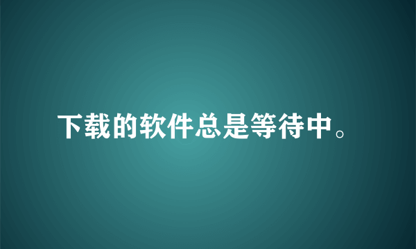 下载的软件总是等待中。