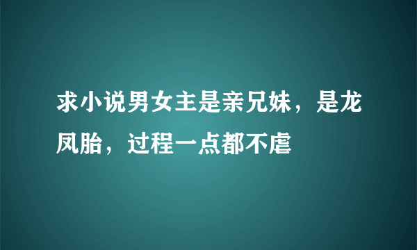 求小说男女主是亲兄妹，是龙凤胎，过程一点都不虐