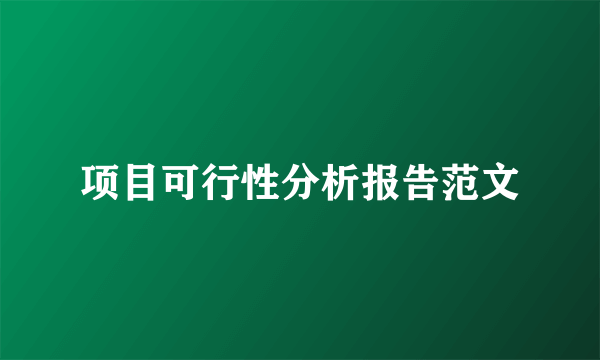 项目可行性分析报告范文