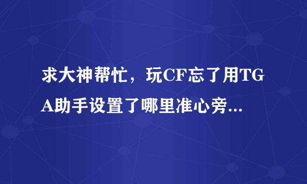 求大神帮忙，玩CF忘了用TGA助手设置了哪里准心旁边的子弹数目和血量显示不知道怎么去掉，求教