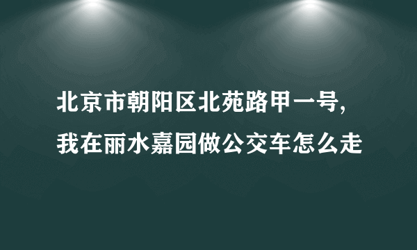 北京市朝阳区北苑路甲一号,我在丽水嘉园做公交车怎么走