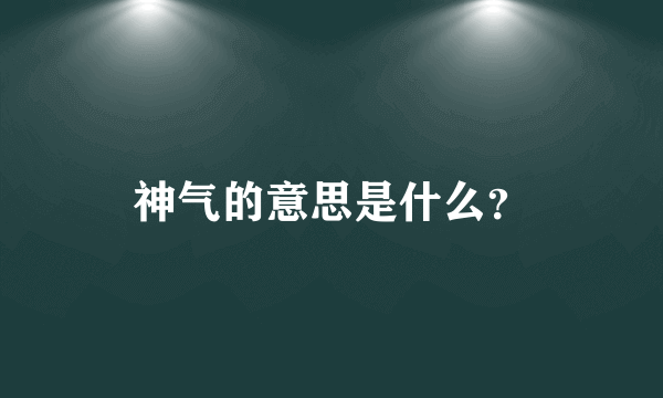 神气的意思是什么？