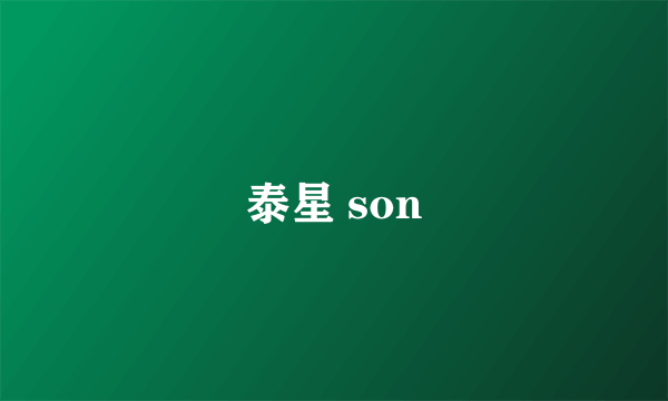 泰星 son