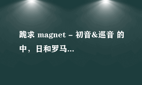 跪求 magnet - 初音&巡音 的中，日和罗马音歌词翻译！