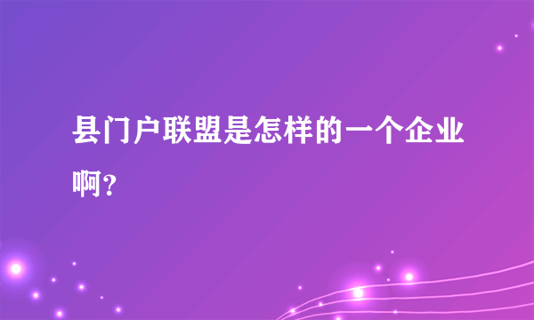 县门户联盟是怎样的一个企业啊？