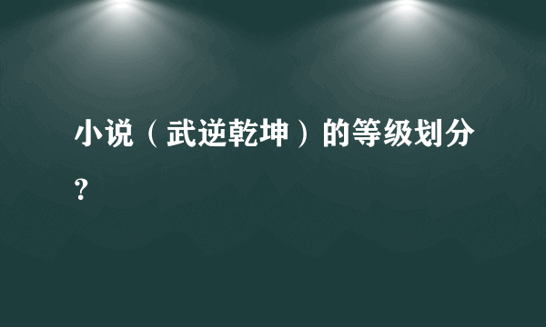 小说（武逆乾坤）的等级划分？