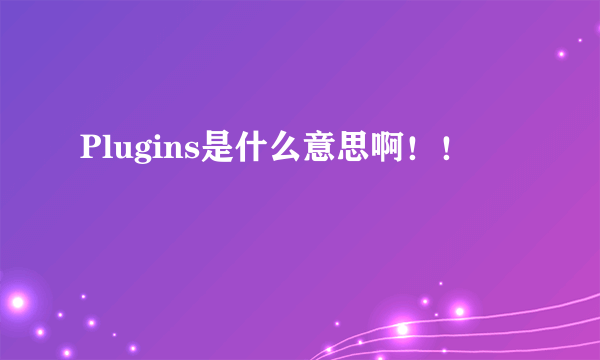 Plugins是什么意思啊！！