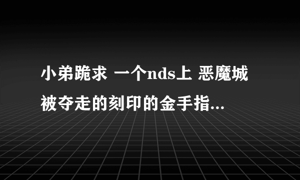 小弟跪求 一个nds上 恶魔城被夺走的刻印的金手指 r4的