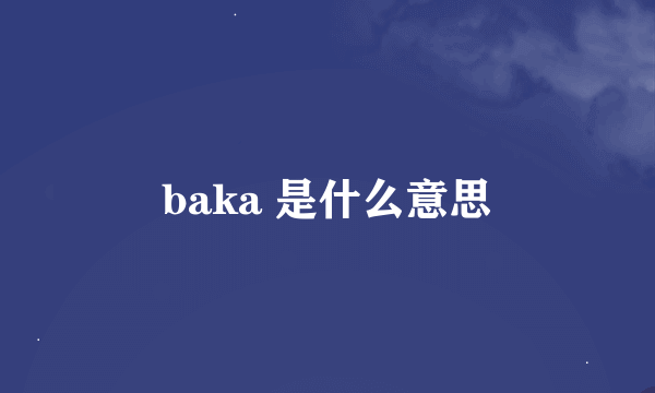 baka 是什么意思