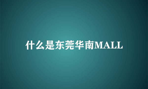 什么是东莞华南MALL