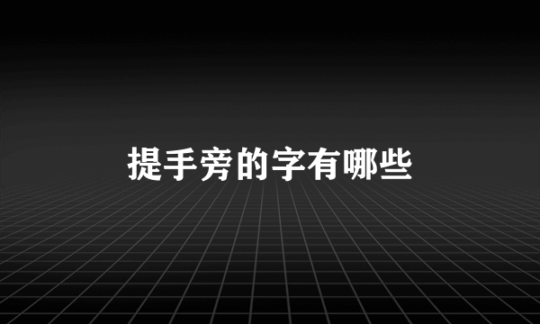 提手旁的字有哪些