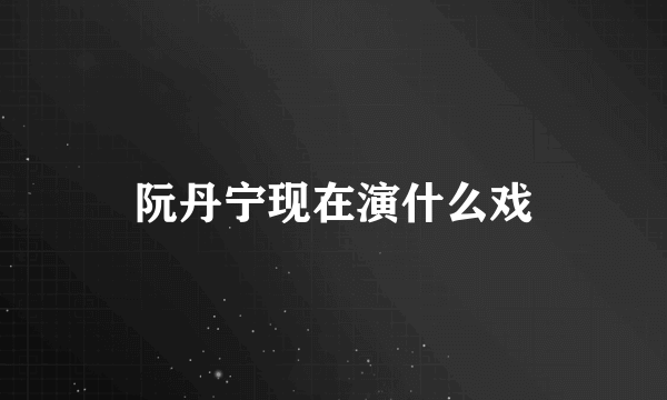 阮丹宁现在演什么戏