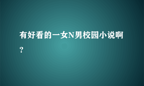 有好看的一女N男校园小说啊？