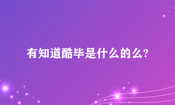 有知道酷毕是什么的么?