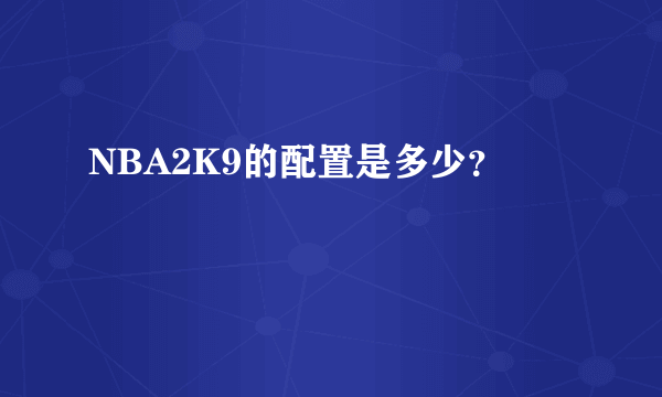 NBA2K9的配置是多少？