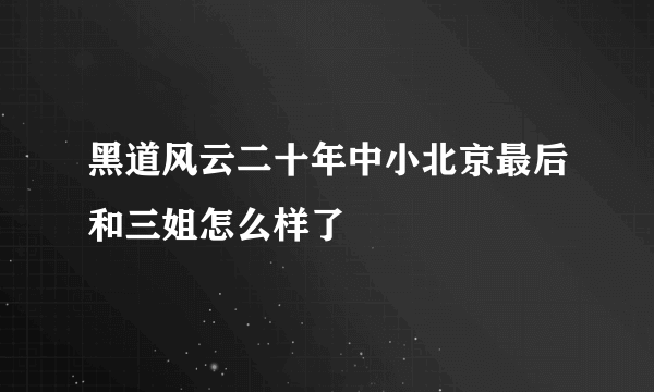 黑道风云二十年中小北京最后和三姐怎么样了