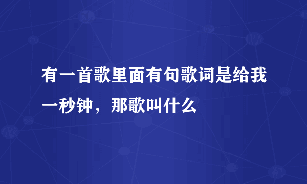 有一首歌里面有句歌词是给我一秒钟，那歌叫什么