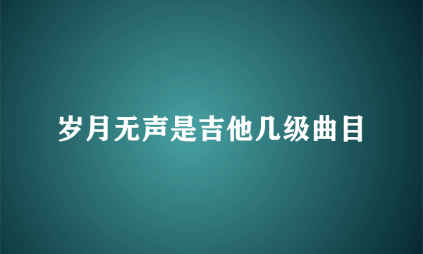 岁月无声是吉他几级曲目