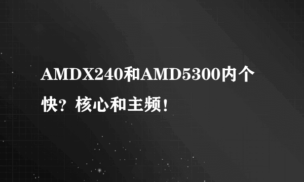 AMDX240和AMD5300内个快？核心和主频！