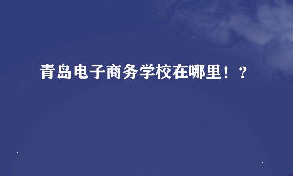 青岛电子商务学校在哪里！？