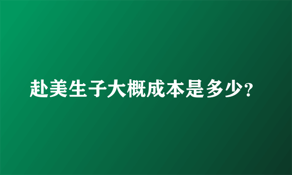 赴美生子大概成本是多少？