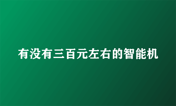 有没有三百元左右的智能机