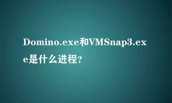 Domino.exe和VMSnap3.exe是什么进程？