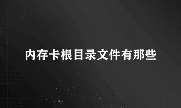 内存卡根目录文件有那些