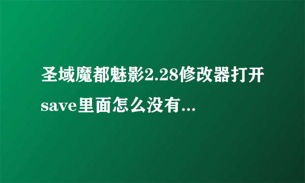 圣域魔都魅影2.28修改器打开save里面怎么没有游戏存档