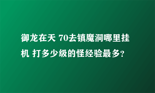 御龙在天 70去镇魔洞哪里挂机 打多少级的怪经验最多？