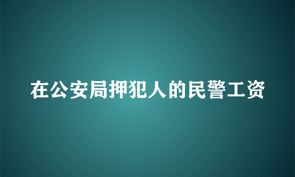 在公安局押犯人的民警工资